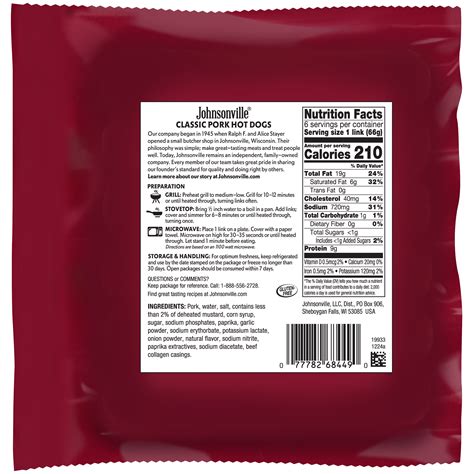 Hot Dog - Johnsonville - Retail