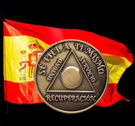 Spanish Sobriety AA Coin- Foreign Alcoholics Anonymous - Doing It Sober