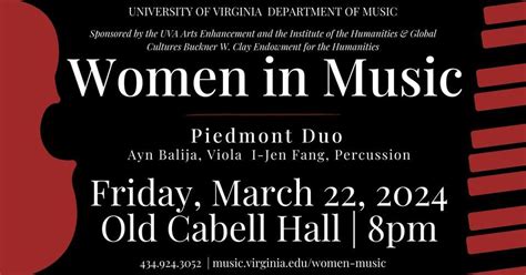 Women in Music, Old Cabell Hall, UVA, Charlottesville, 22 March 2024 ...