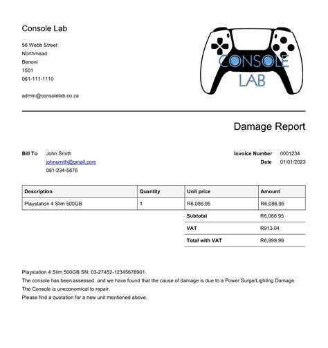 Image result for Insurance Damage Report Example