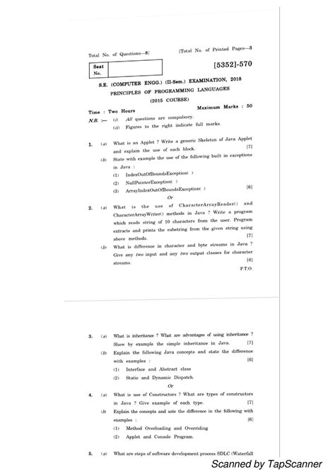Ppl1 - question paper - BE Computer Science - Scanned by TapScanner ...