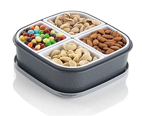 NURIOR Creative 4 Compartments Dry Fruit Storage Box, Serving Box, Dry ...