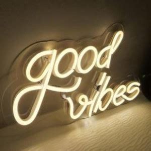 AS GLOWSIGNS Good Vibes LED Neon Lights Warm White Size (20 X 10) inch ...