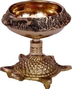 SHRI ANAND Brass Kuber Golden Kachua Design Oil Lamp Diya Deepak for ...