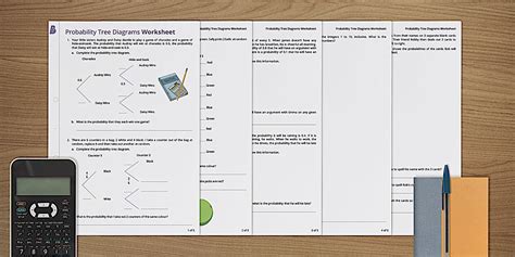 Probability Tree Diagram Worksheet | Statistics | Twinkl