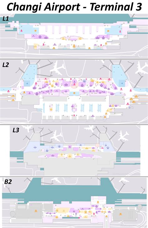Changi Airport Terminal 3 Map | Singapore - Ontheworldmap.com