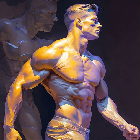 Nude Male Muscle Torso, Digital Gay Art AI Generated, Male Erotic Poster, Wall Art, Digital ...