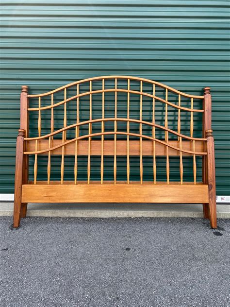 Ethan Allen Queen Size Maple Spindle Jenny Lind Style Bowed Arched Bed ...