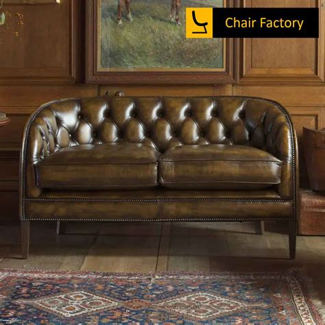 Montale Sleek Italian Genuine Leather Sofa is Handcrafted in Full Grain ...