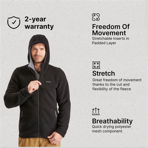 Buy Mens Ultra Warm Snow Hiking Fleece Jacket Online | Decathlon
