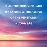 John 15:1 "I am the true vine, and My Father is the keeper of the vineyard.