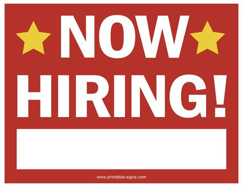 Now Hiring Printable Signs - Printable Signs