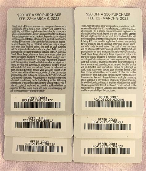 $20 off $50 codes! Please comment if used ♡ : r/VictoriasSecret