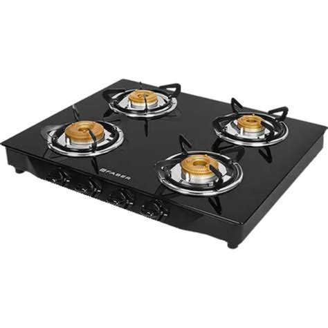 Faber 4 Burner Jumbo 4BB BK AI Toughened Glass Top Corrosion Resistanc ...