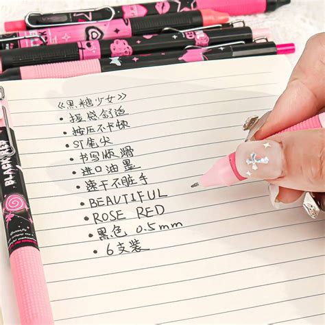 MOKA 6pcs/Box Moka Refillable Mechanical Pencil Style Gel Pen, Colorful ...