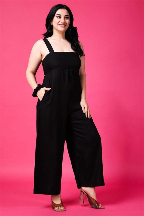 Stylish Sleeveless Cotton Jumpsuit | Square Neck | Casual/Party | Solid ...