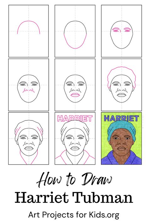 How To Draw Harriet Tubman Easy Step By Step - Surrealist Drawing ...