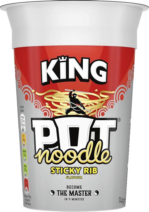 Pot Noodle Sticky Rib vegetarian instant snack King Pot quick to make ...