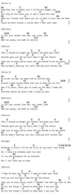 When I was your man - Bruno Mars: Guitar Chords #LearnToPlayGuitar in ...