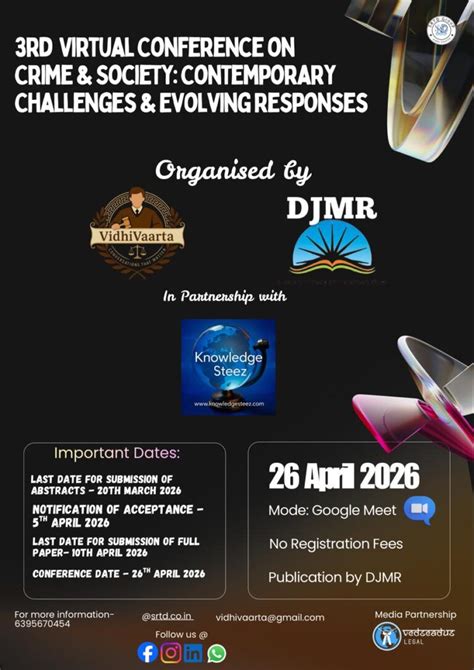 Announcement: 3rd Virtual Conference on Crime & Society: Contemporary ...