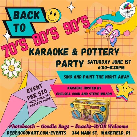 Jun 1 | 70's, 80's and 90's Karaoke Pottery Painting Event ...