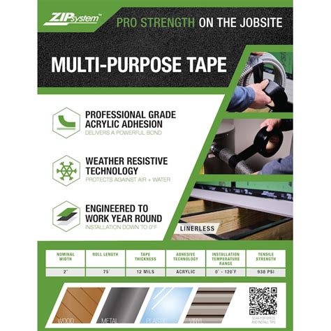 ZIP System Multi-Purpose Joist 2-in x 75-ft Deck Tape in the Deck Tape ...