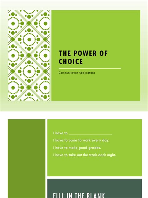 Image result for The Power of Choice Work Worksheet