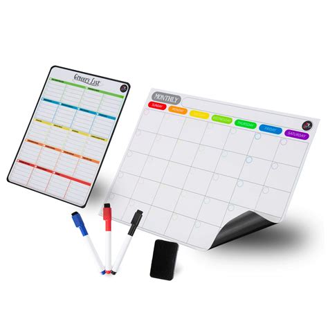 Lifestyle Lavish Magnetic Whiteboard Monthly Weekly Calendar Planner ...