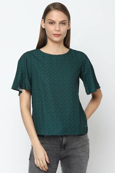 Buy Women Green Printed Casual Top Online - 543510 | Allen Solly