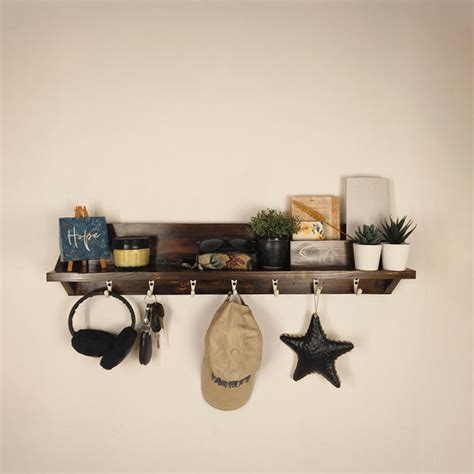 ANDRE Wooden Wall Organiser with Key Holders at OUCH CART