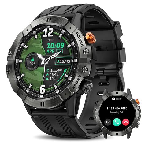 Smart Watches for Men, Bluetooth Call Military Smart Watch, Waterproof ...