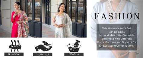Naixa Women's White Georgette Embroidered Worked Straight Kurta with ...