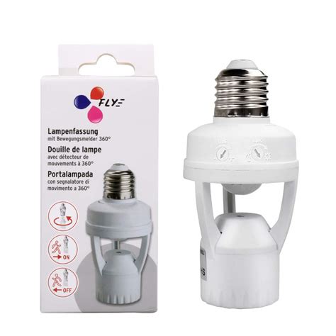 Toplimit Motion Sensor Light Socket,PIR Motion Detector Screw Bulb ...