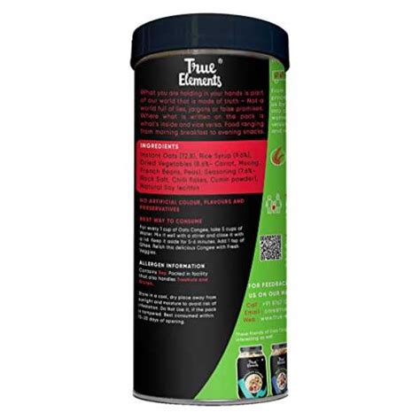 True Elements Oats Congee 500g - Whole Grain Cereal, Oats Kanji, Ready ...