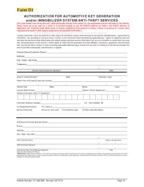 Fillable Online Form D1 - Subaru Fax Email Print - pdfFiller