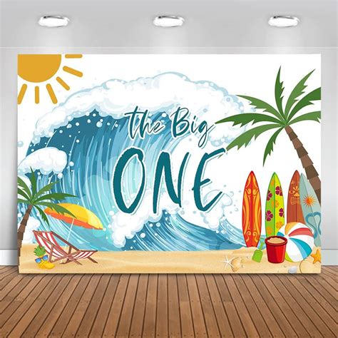 Mocsicka Surfing Boy 1st Birthday Party Backdrop - Sea Waves India | Ubuy