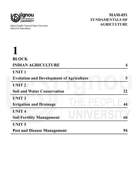 MAM 051 Block-1 - nothihng - 1 BLOCK INDIAN AGRICULTURE 4 UNIT 1 ...