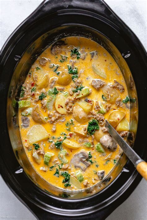 Crock-Pot Tuscan Sausage Soup Recipe – Slow Cooker Sausage Soup Recipe ...