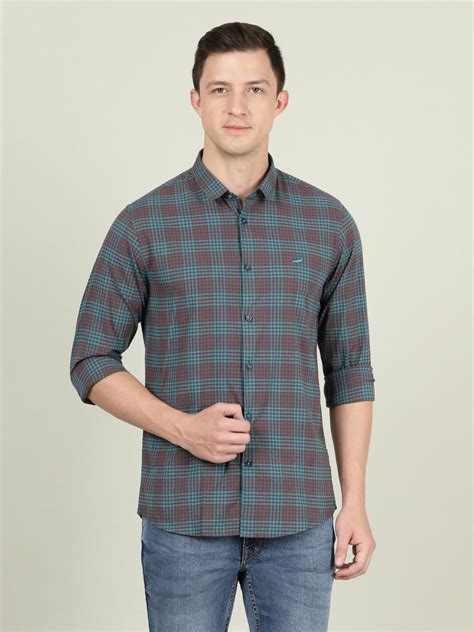 Buy Grape Wine Red Checked Full Sleeve Shirt – Crocodile