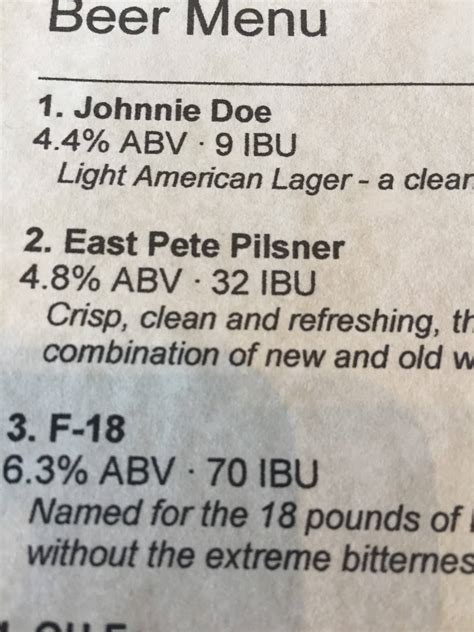 Menu at Mad Chef Craft Brewing restaurant, East Petersburg