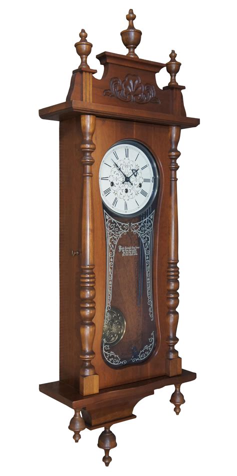 Vintage Ansonia Ezee-Set 725 Vienna Regulator Wall Clock Walnut Finish ...
