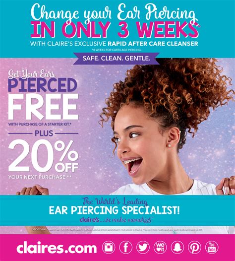 how much does ear piercing cost at claire's canada