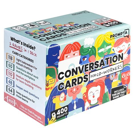 Prompta 400 Conversation Cards For Coworkers Fun Icebreaker ...