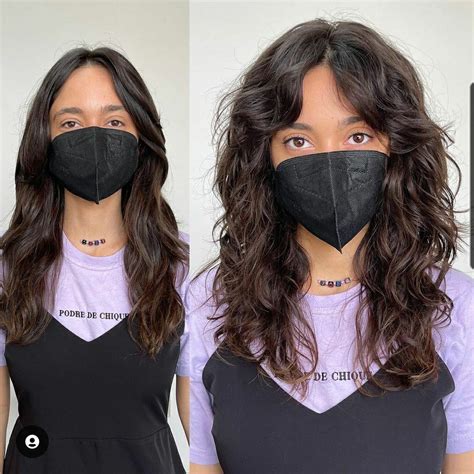 Curly wavy hair with bangs | Layered curly hair, Bangs wavy hair ...