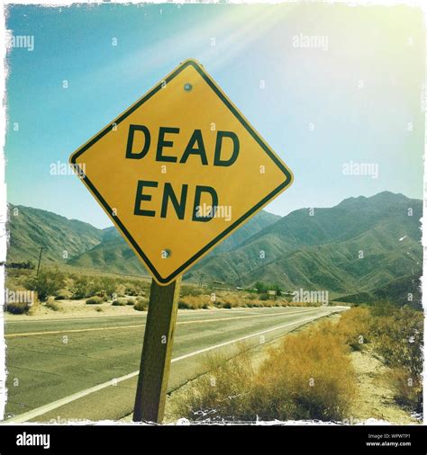 Road sign warning dead end hi-res stock photography and images - Alamy