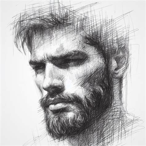 Pencil sketch of a beard man | Pencil sketch portrait, Mustache drawing, Beard drawing
