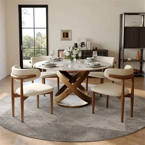 Maxwell Modern Dining Room Sets, Pre-Assembly Round Dining Table Sets ...