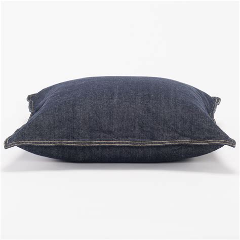 ORGANIC COTTON DENIM CUSHION COVER NAVY