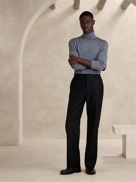Barathea Italian Wool Straight Pant Black | Straight pants, Black ...