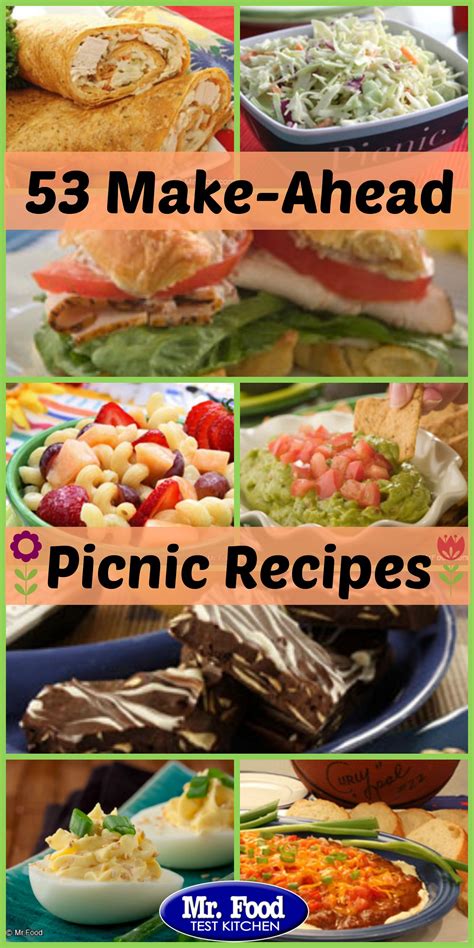 Perfect Picnic Menu: 50+ Make Ahead Picnic Recipes | Picnic foods ...